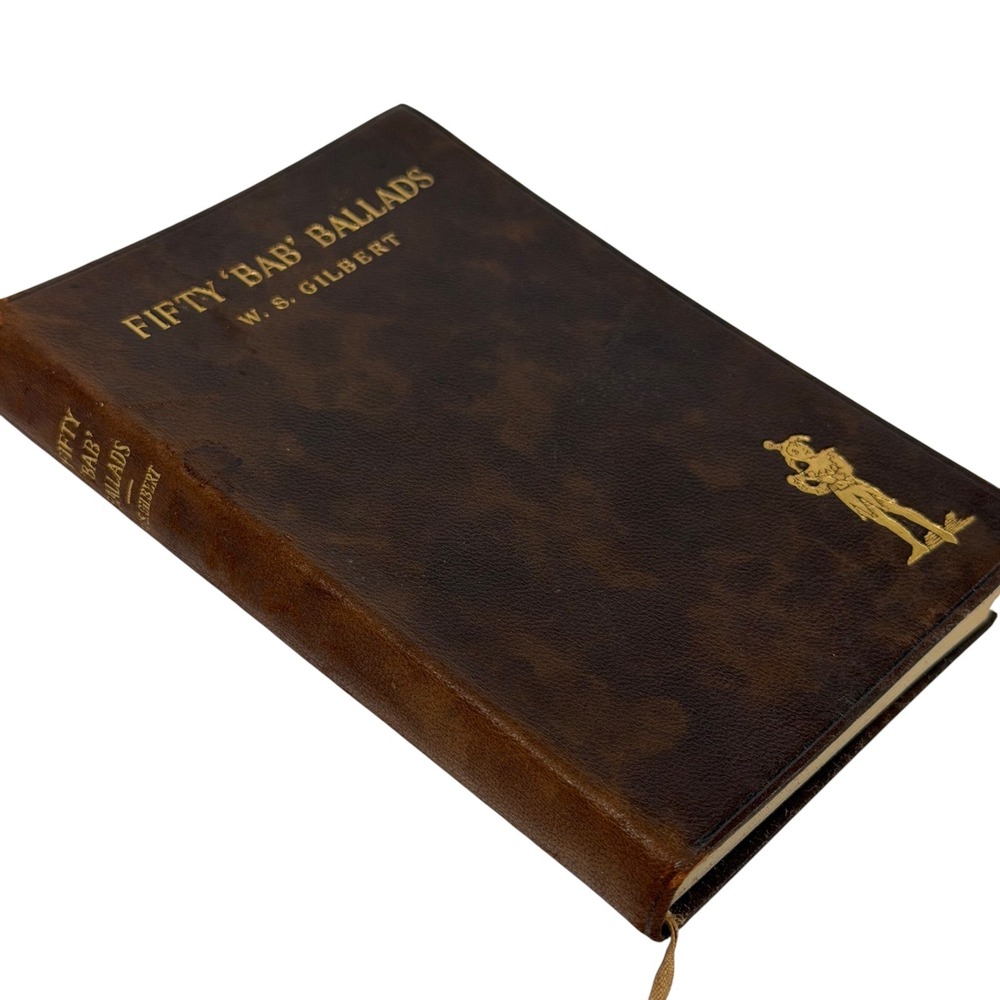 W.S. Gilbert Fifty Bab Ballads Hardcover Book Gilt Leather Vintage Antiquarian